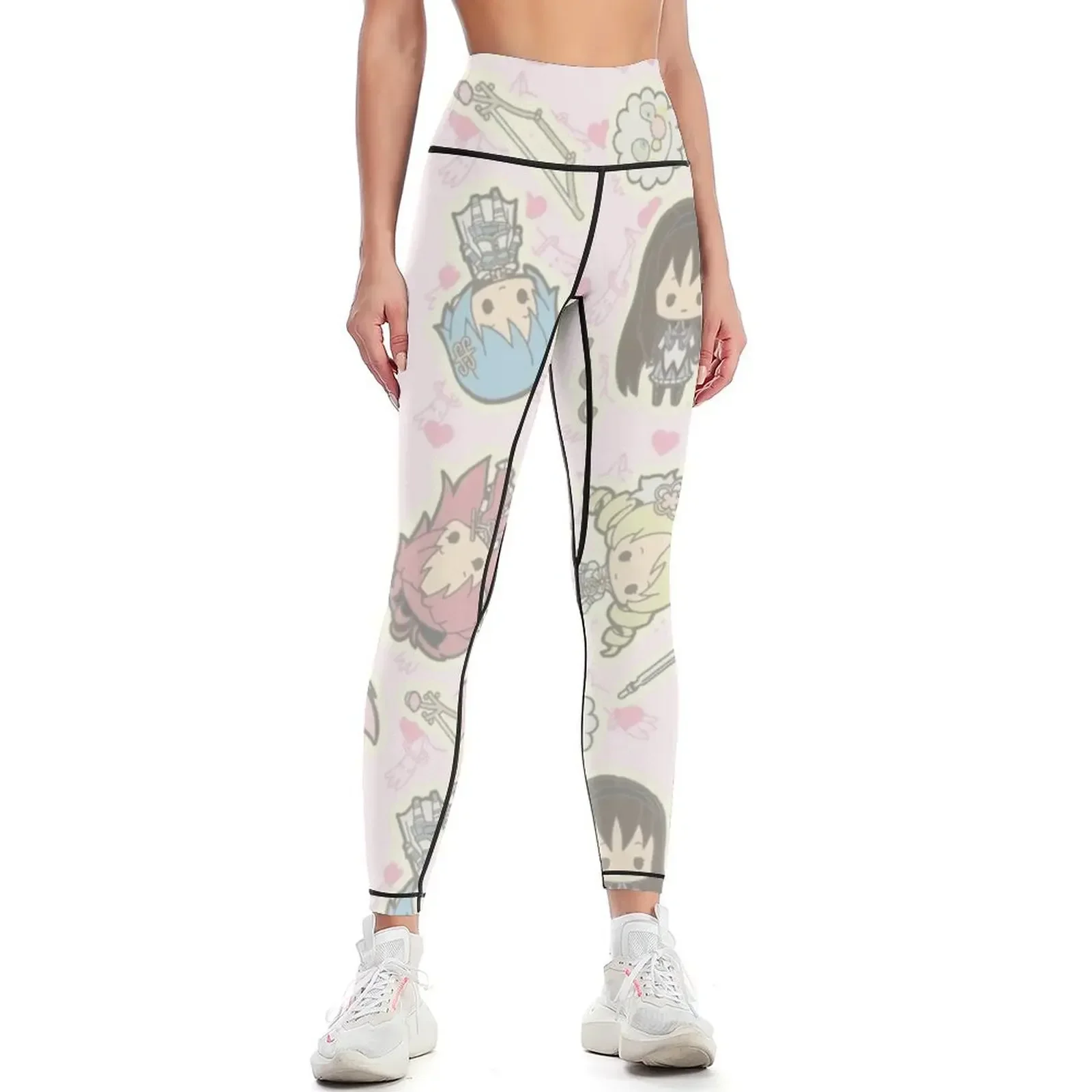 

Madoka Magica Chibi Leggings Sports pants woman Women's sportswear gym wear high waist Womens Leggings