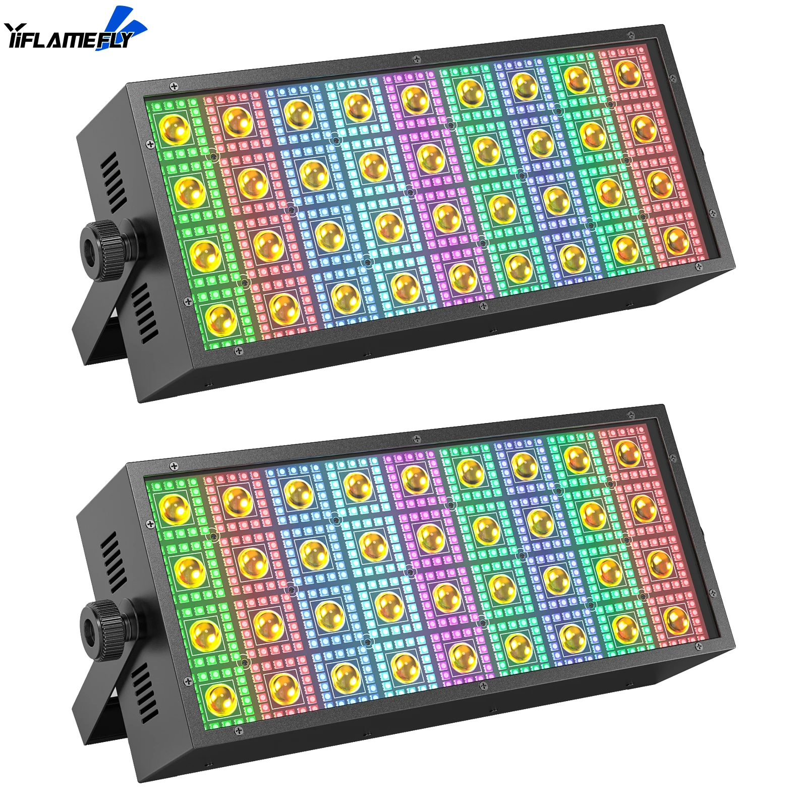 

Yiflamefly 2Pcs 220W Strobe Beam Wall Washer Light DMX512 4/13/144CH Voice control For DJ Disco Weddings Commercial Lighting