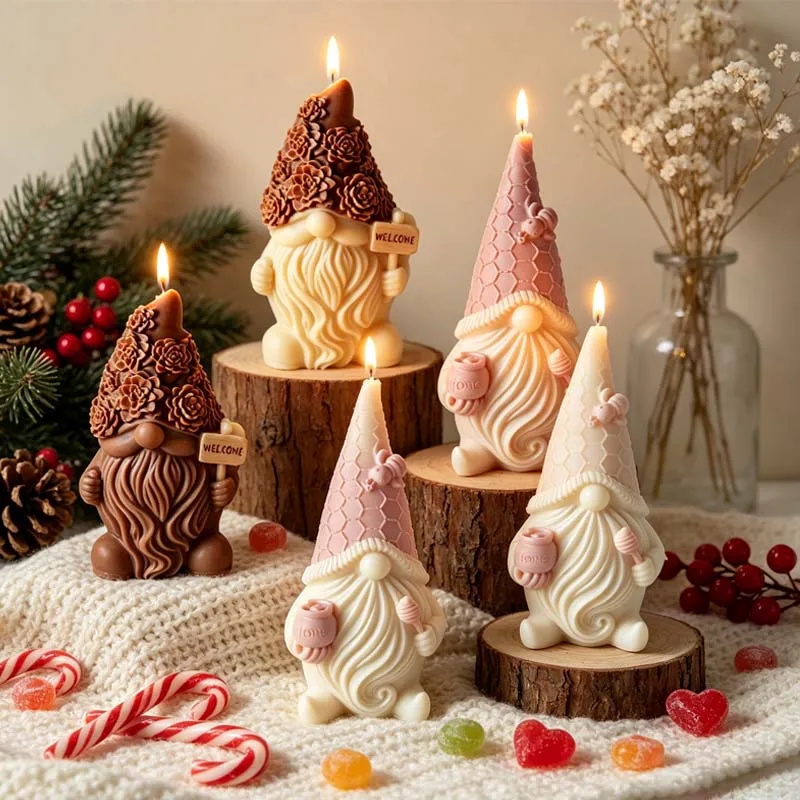 Aromatherapy Candle Silicone Mold DIY Santa Claus Christmas Eve Festive Personalized Creative Gifts and Handmade Soap Make Mould