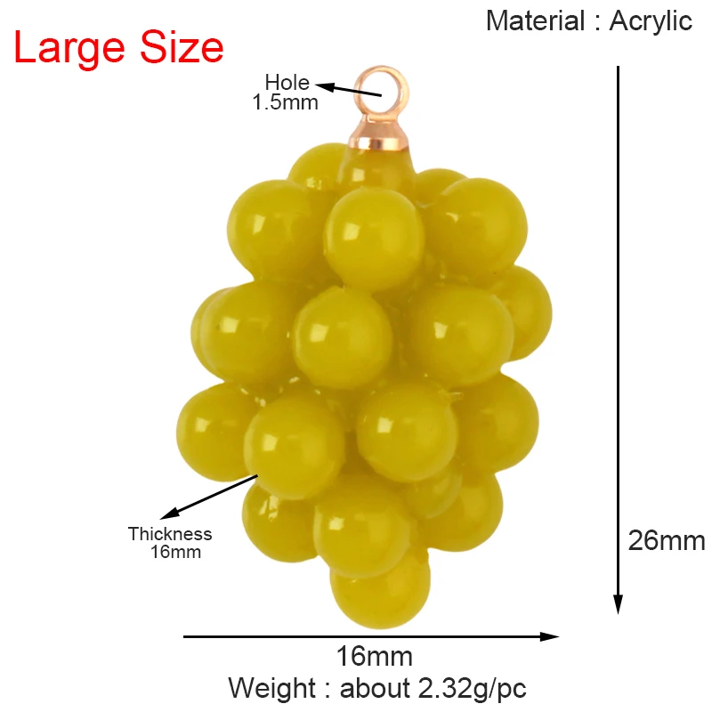 Arylic 3D Obst Erdbeere Traube Mango Durian Wassermelone Kirsche Granatapfel Charm Anhänger, Schmuck Halskette Armband Versorgung S18 – Detail 37