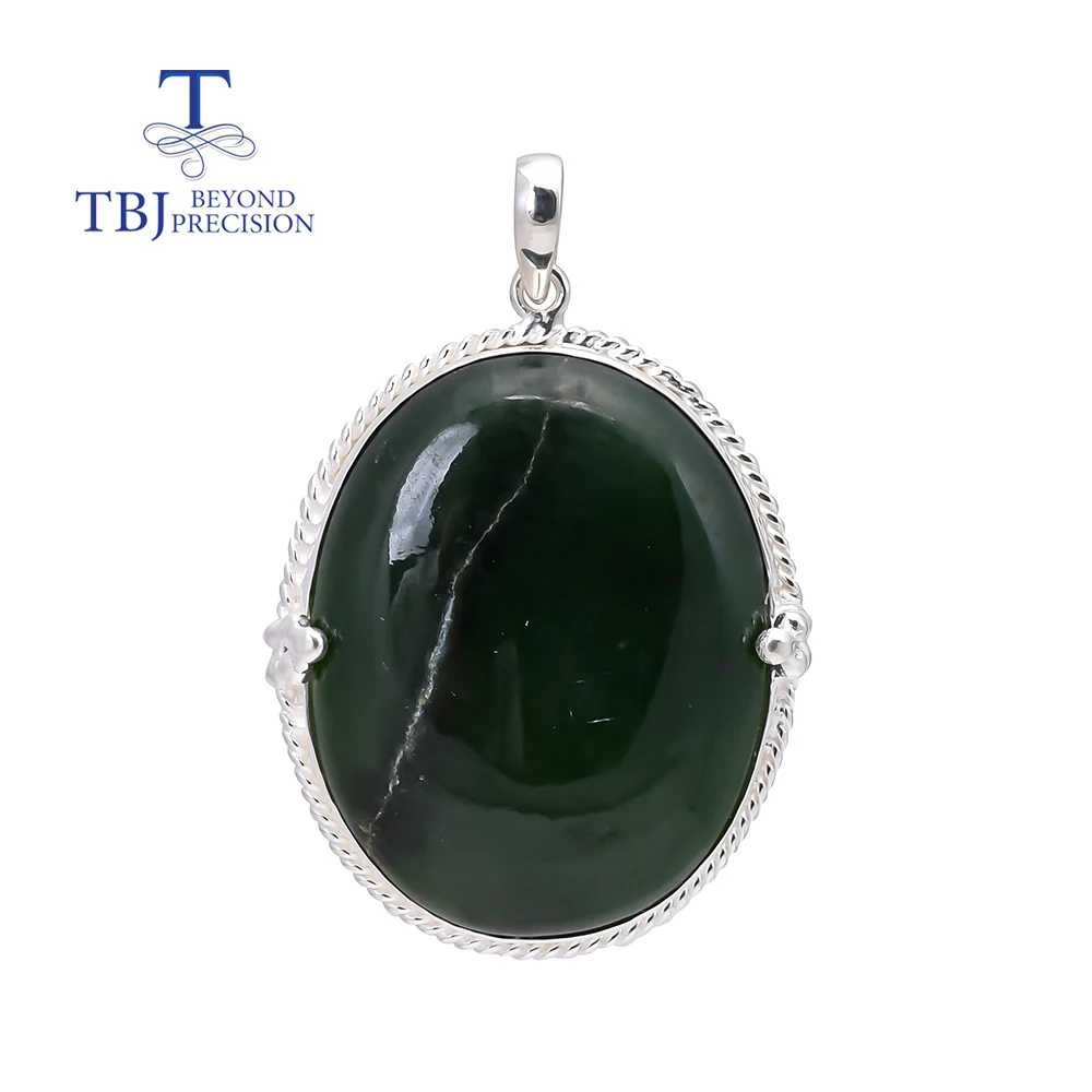 

Natural 81ct canadian jade gemstone pendant necklace 925 sterling silver handmade unique fine jewelry for women nice gift