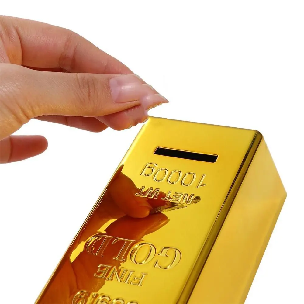 Creative Artificial Bullion Prop Children Birthday Gifts Simulation Gold Brick Saving Money Box Coin Case Piggy Bank Coin Bank
