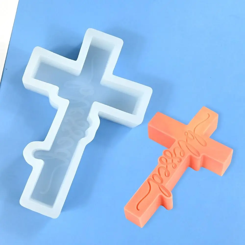 Silicone Cross Sculpture Mold Reusable Non-Stick Plaster Ornament Mold Easy Release Detailed Texture Aroma Candle Mold Halloween