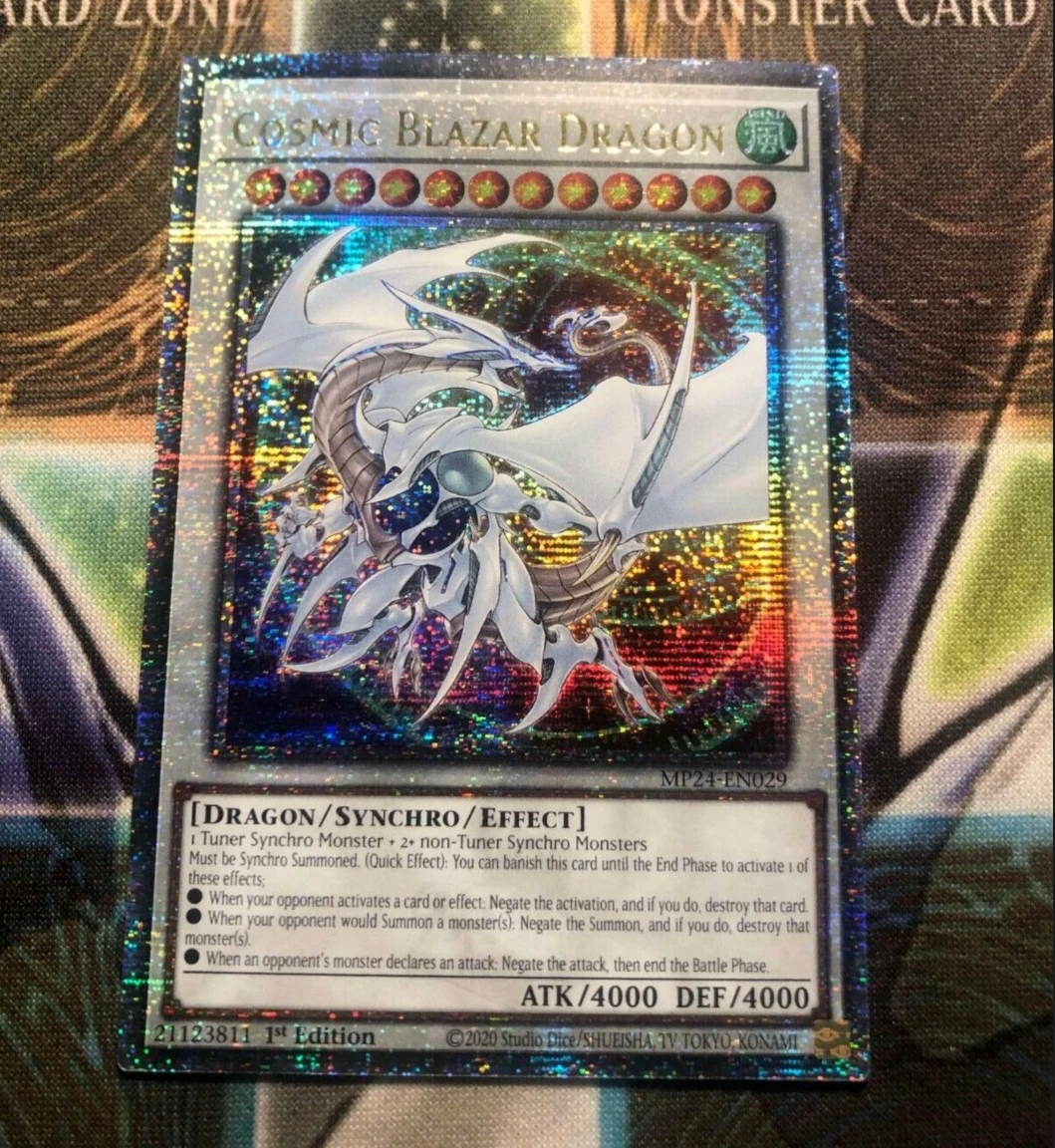 

Yugioh KONAMI TCG MP24-EN029 Cosmic Blazar Dragon 25th Quarter Century Secret English 1st Edition Collection Mint Card