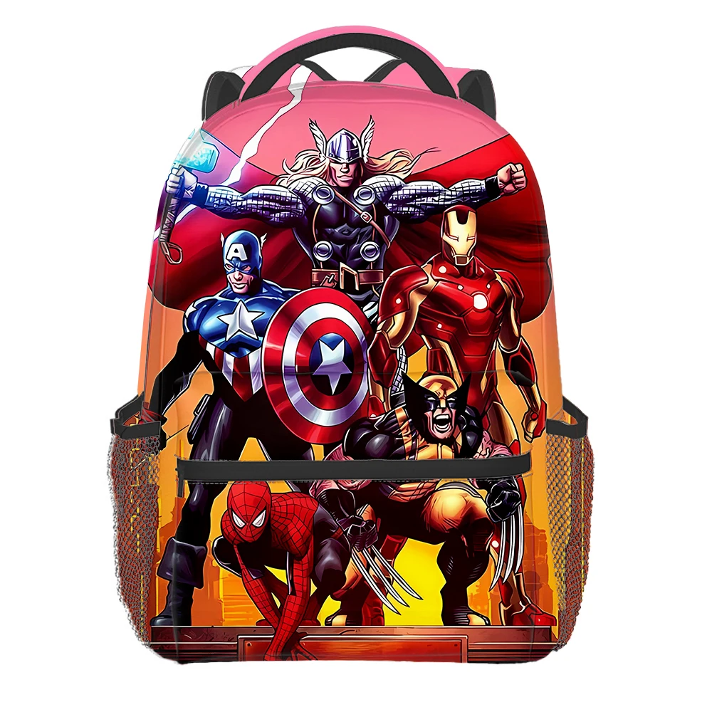 Avengers Knapsack Kid Marvel Heroes Spiderman Movie Anime Cartoon Print Backpack School Bag Supplies Office Storage Fashion Gift