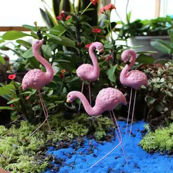 4Pcs Resin Flamingo Decoration Artificial Animal Sculpture  Garden Patio