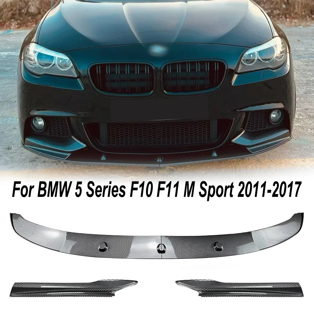 

Car Front Bumper Lip Body Kit For BMW 5 Series F10 F11 M Sport 2011-2017 Spoiler Splitter Bumper Canard Lip Splitter Accessories