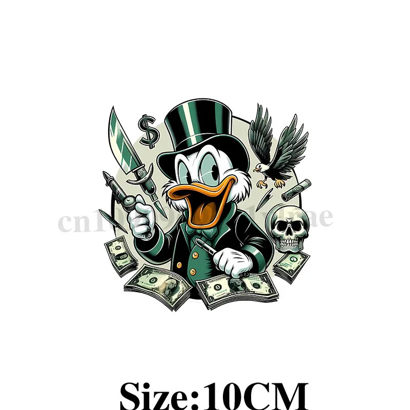 Scrooge McDuck Disney Waterproof Transfers Sticker for Water Bottle Cup DIY UV DTF Money Cup Wrap Mug Accessories Sticker Decals