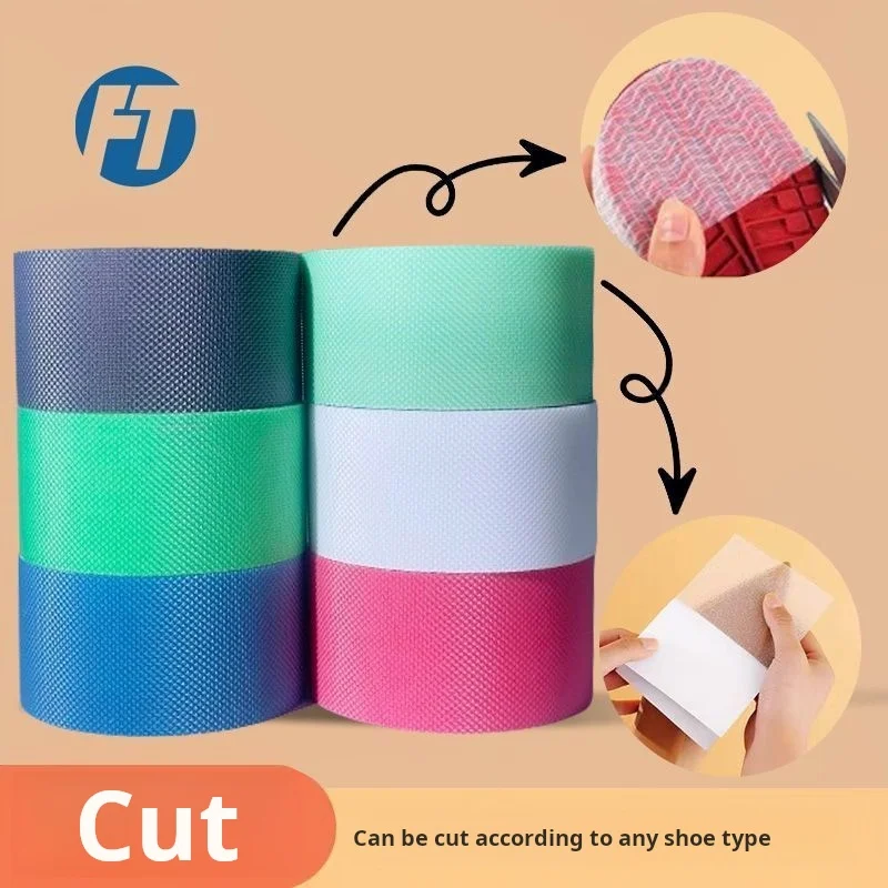 شريط مضاد للانزلاق لباطن الأحذية – مقاوم للاهتراء، DIY، قابل للتشذيب بحرية، نسيج ماسي، لزج فائق، وسادات كعب غير قابلة للانزلاق