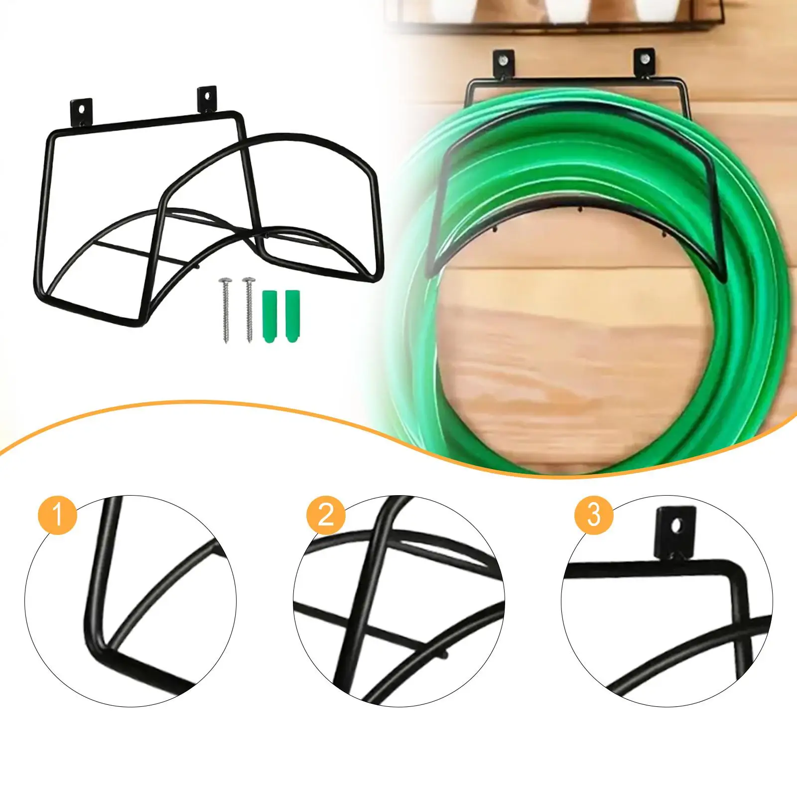 

Garden Hose Holder Wall Mount Multipurpose Bracket Decorative Supplies Heavy Duty Organizer for Outside Home Patio Yard Terrace