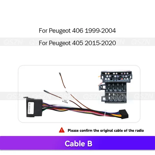 Imagen 2 del producto QSZN para PEUGEOT 307/206/207/405/406/4008/5008 Cable de Radio de coche arnés de cableado de alimentación adaptador de instalación estéreo decodificador Canbus