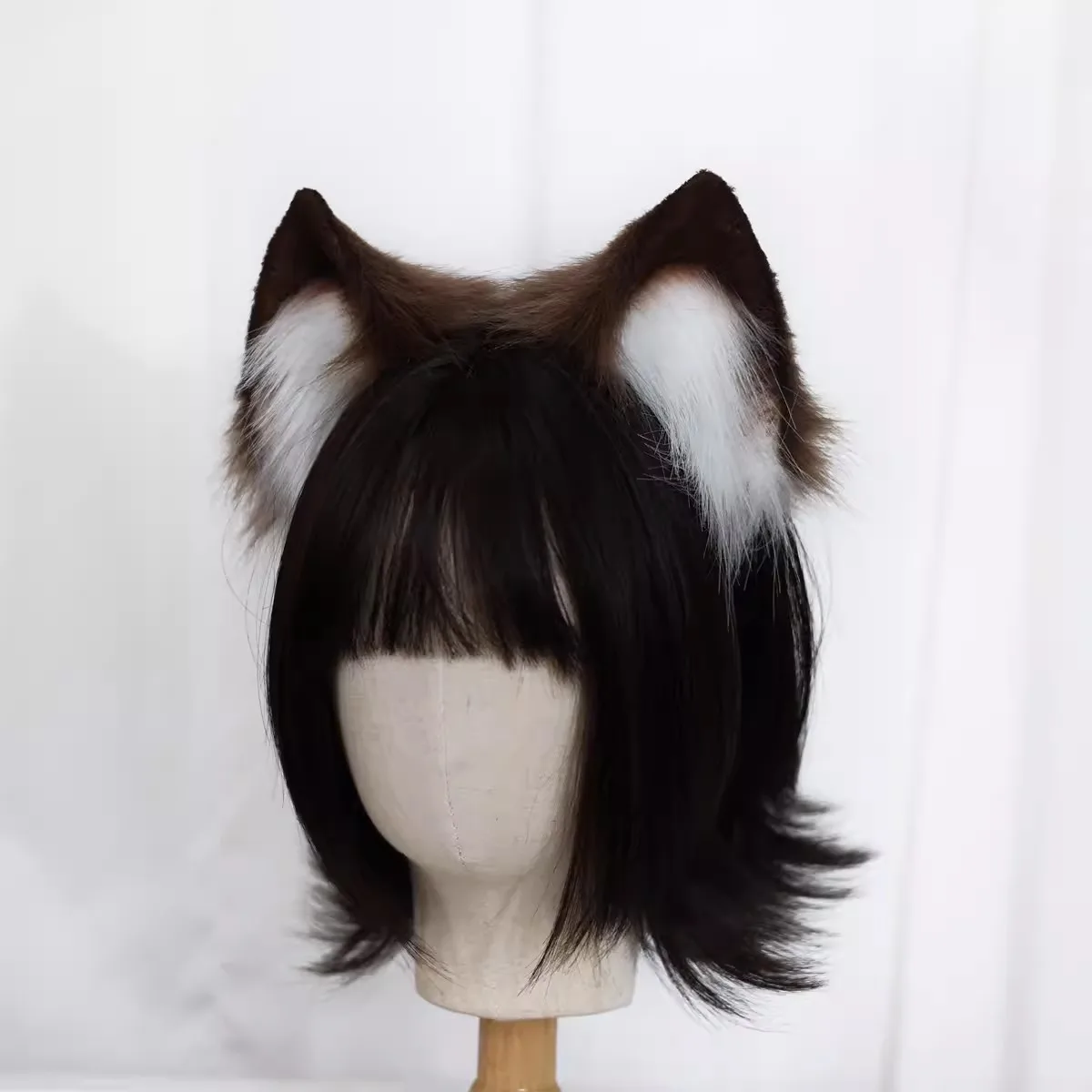 New NEKOPARA Chocola Vanilla Cosplay White Yellow Cat Neko Fox Ears Hair Hoop Headband Tail Hand Work Costume Accessories