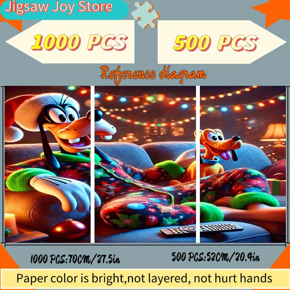 Disney/Disney Papierpuzzle, DIY-Weihnachtspuzzle – Heimfreizeit und interaktiver Spaß für Freundestreffen, festliche Anlässe