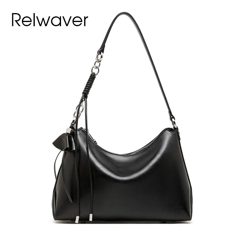 

Relwaver women shoulder bag flower pendant crossbody bag fashion ladies hobos fashion underarm bag 2026 spring women bag