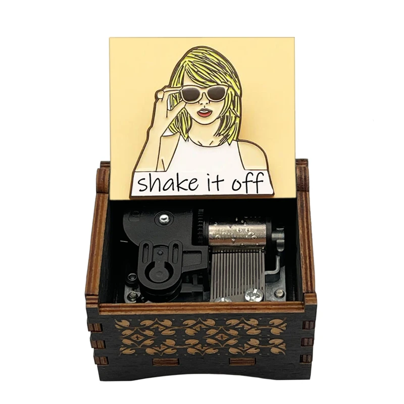شعبية هز إذا قبالة خشبية يختتم صندوق تشغيل الموسيقى 18 ملاحظة حركة لطيف هدية صغيرة للأصدقاء عيد ميلاد مهرجان المشجعين تذكارية #1