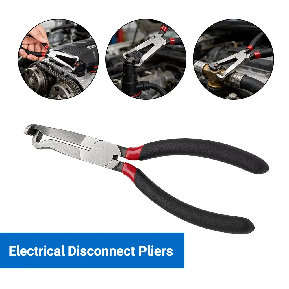 Carbon Steel Electrical Disconnect Pliers for Automotive Fuel Line and Vacuum Hose Removal - Professional Car Repair Tool