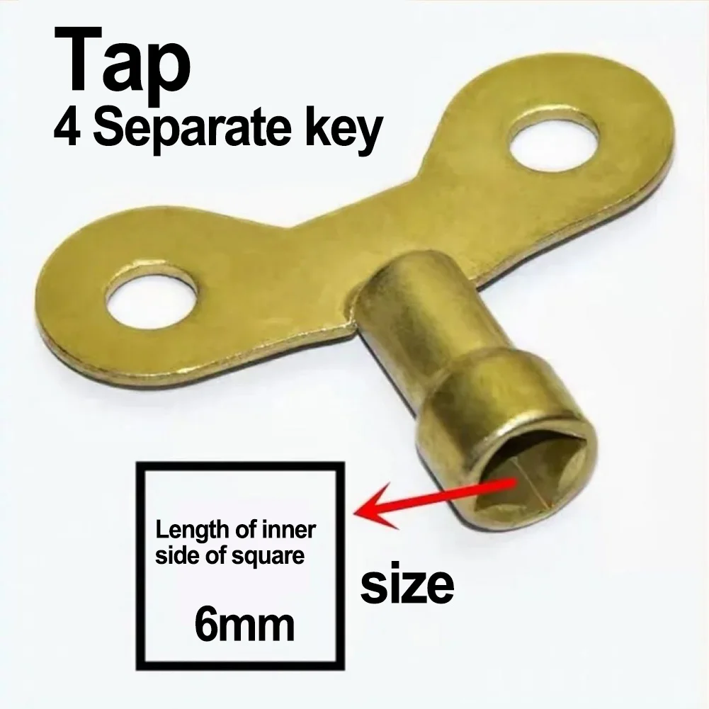 Home Fixtures Faucet Keys Home Faucet Key Gold Iron Quick Open Handle Radiator Pipe 10pcs/set 6mm Square Spool