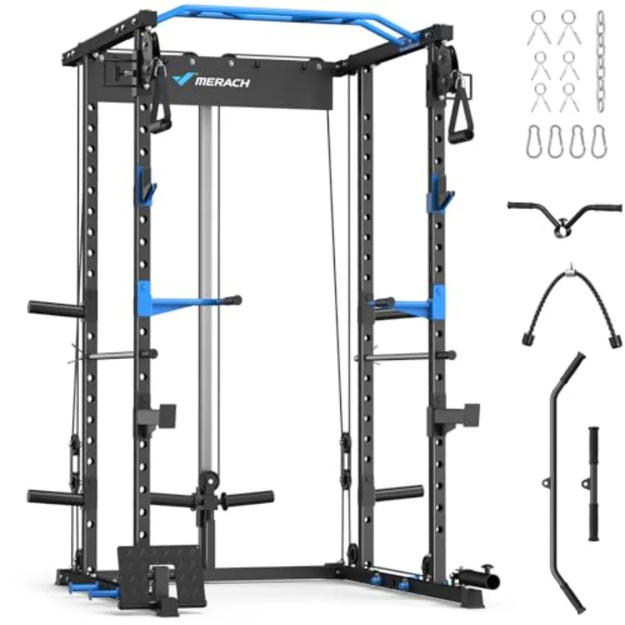 Power Cage-estante para sentadillas multifuncional para gimnasio en casa, sistema cruzado de Cable, equipo de entrenamiento de fuerza con capacidad de peso de 1600 libras