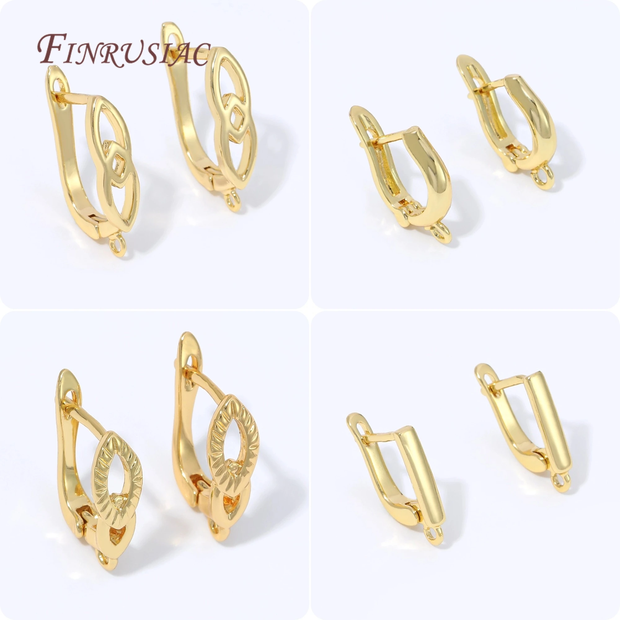 18K Gold Plated French Earring Hooks For Jewelry Making,Leverback Ear Clasps with Loop,DIY Earring Accessories Findings
