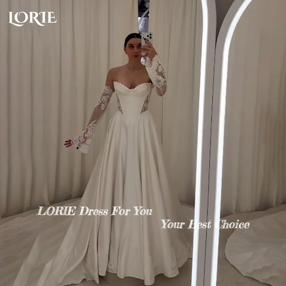 

LORIE Lace Vintage Wedding Dresses Applique Flared Sleeve Off Shoulder Bobycon Backless Mermaid Bridal Gown Customized Party