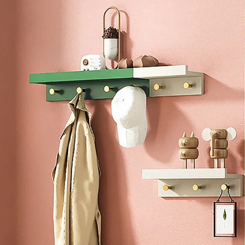 Wood Wall Coat Rack Clothes Racks Hanger Display Coat Stand Portable Clothes Hanger Dressing Entrance