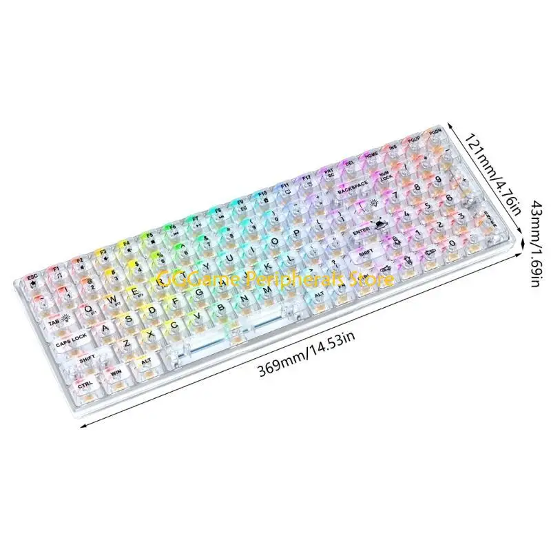 U55B Bàn Phím Cơ Không Dây Thoải Mái Có Thể Tùy Chỉnh 22 Hiệu Ứng Ánh Sáng Chơi Game PC Bàn Phím Clear Keycap Bàn Phím