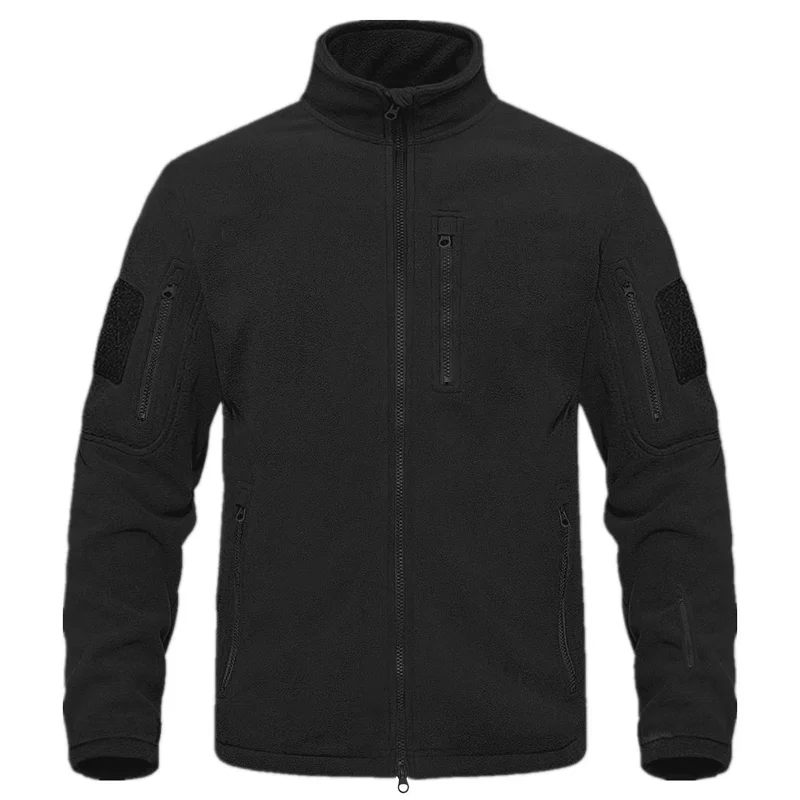 Men's Winter Autumn Polar Fleece Standed Collar Tactical Military Cargo Jackets Trekking Hiking Camping Climbing Sportswear Coat