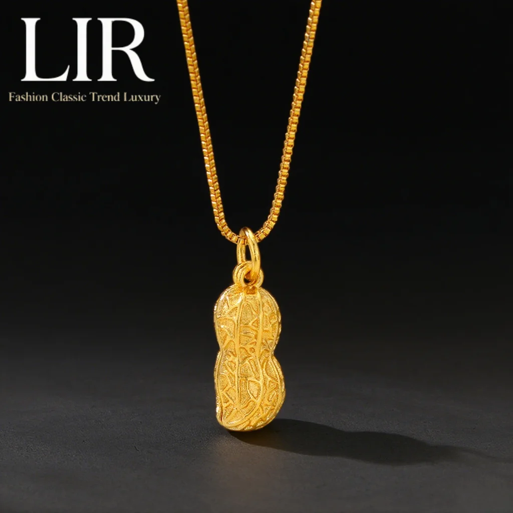 

LIR Fadeless Peanut Pendant: Latest Plating, Zircon Inlaid, 3D Openable, Feng Shui Good Luck, Women's Jewelry