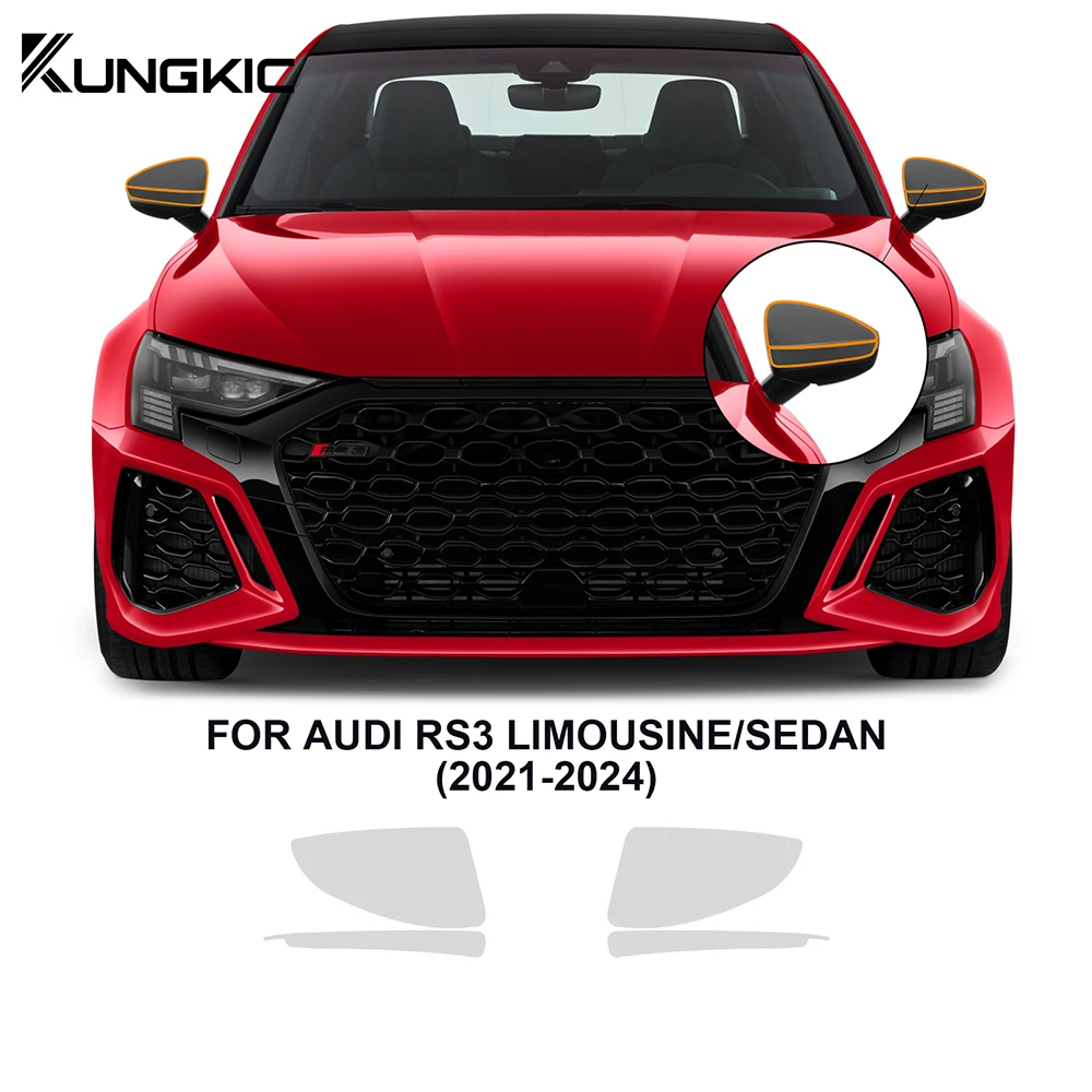 

KUNGKIC for Audi RS3 Sedan Limousine 2021-2024 Headlight Rearview Film Car Paint Protection Clear Bra PPF Kit Anti-Scratch TPU