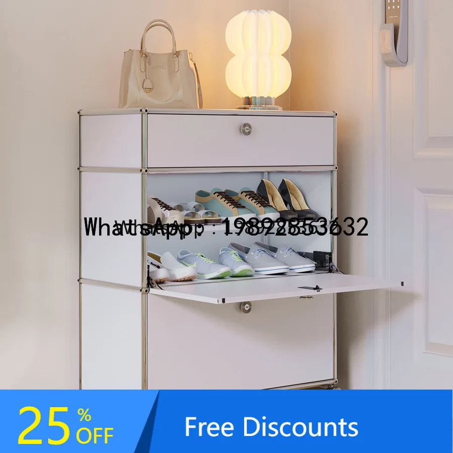 

Modular Cabinet Living Room Shoe Modern Simple Bedroom Side Storage Stainless Steel Modular Combination