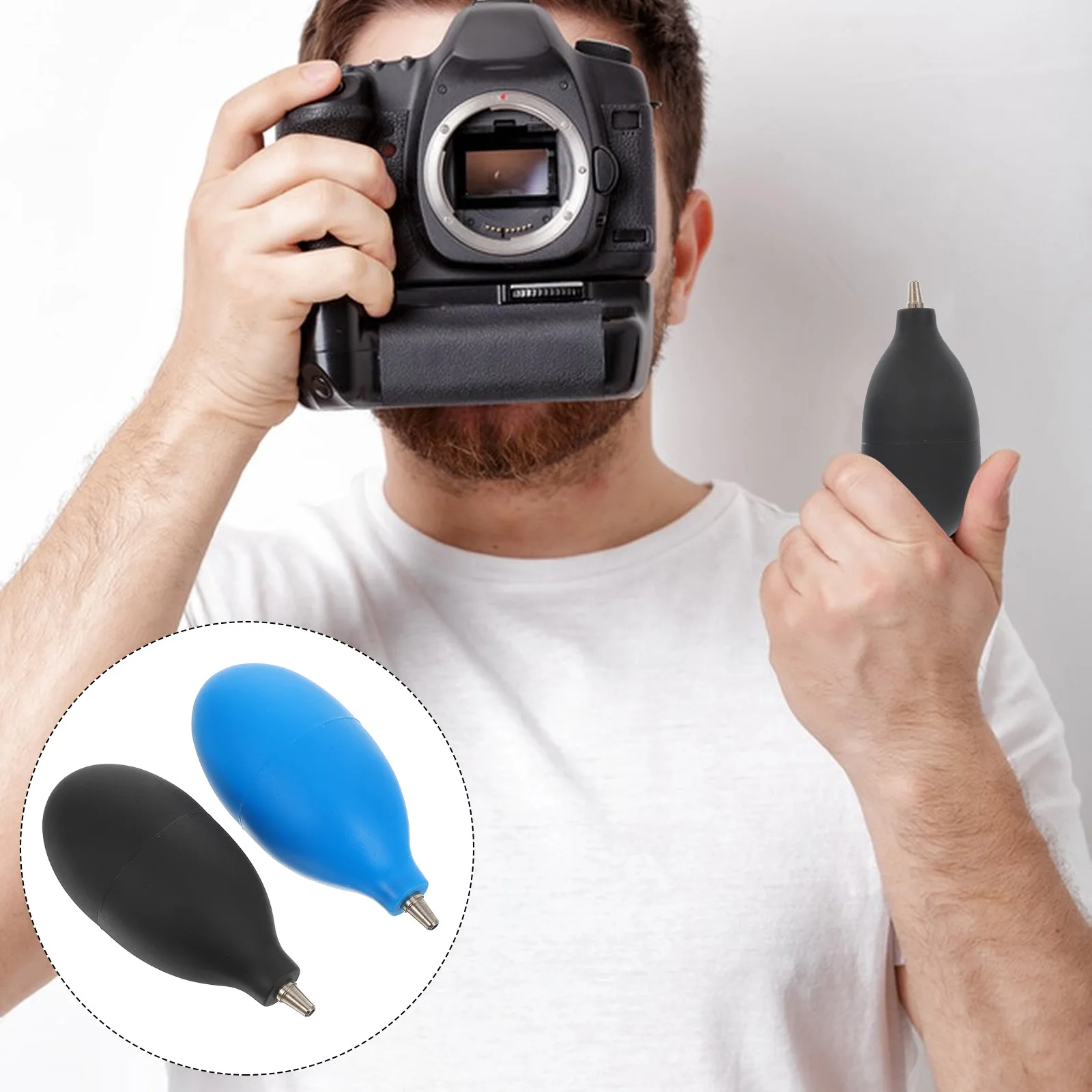 

2pcs Blowing Ball For Camera Lens Cleaner Dust Blower No Smell Fast Rebound Sealed Nozzle Leak Proof Durable Pc Keyboard