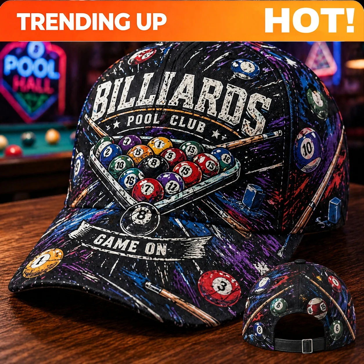Outdoor Sport Club - Custom Billiards Costume Baseball Cap Pool