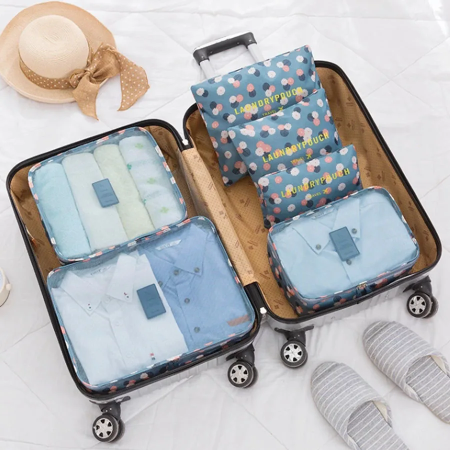 

6pcs Travel Organizer Storage Bags Portable Travel Suitcases Organizer Travel Bag For Women Luggage Organizer Clothes Shoes Bag