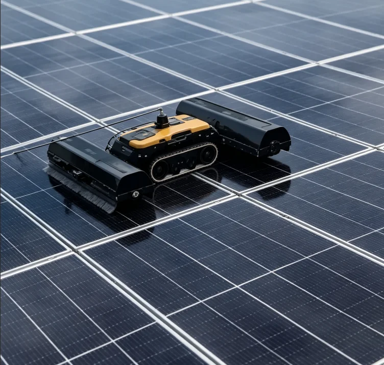 Remote Robot for Photovoltaic Panel Cleaning Wet Dry Use Waterproof Dustproof Long-lasting Battery Life High Cleaning