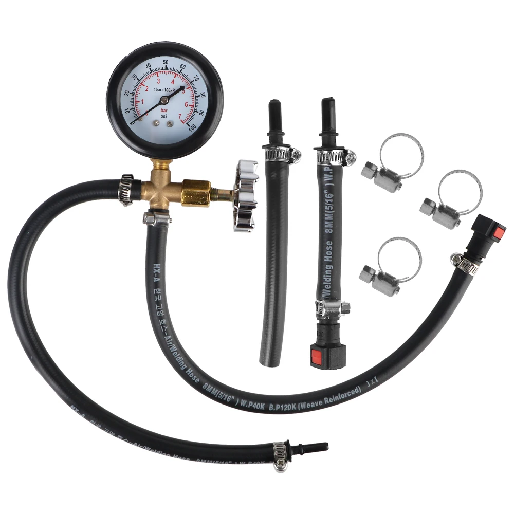 

Quick Connected Fuel Pump Pressure Gauge Tester 0-100PSI Gasoline Pressure Gauge Meter for Car Truck Gasoline