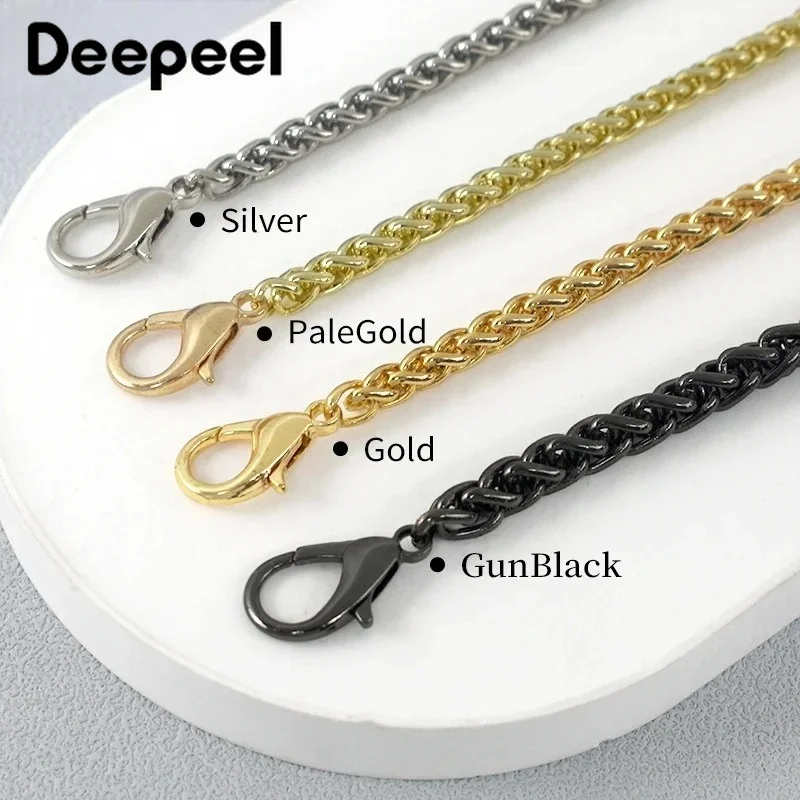 2Pcs 100/120cm Metal Chain Buckles Bag Strap Handbag Chains Replace Purse Handle Shoulder Decor Adjust Hook Hardware Accessories