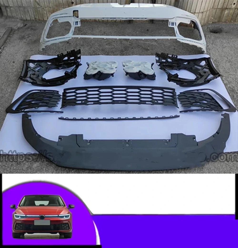 

Car surround Front bumper assembly grill Body kit For Volkswagen golf 8th pro Rline modified gti