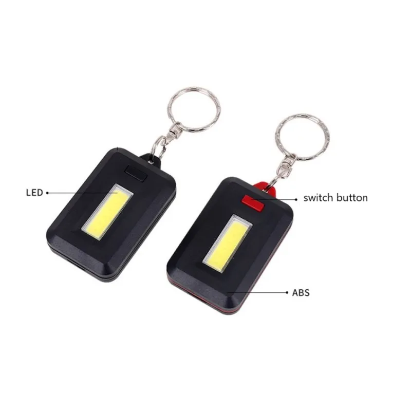 4PCS Mini COB LED Keychain Portable Flashlight Key Chains Keyring Torch Light Night Lamp With Carabiner Camping Hiking Fishing