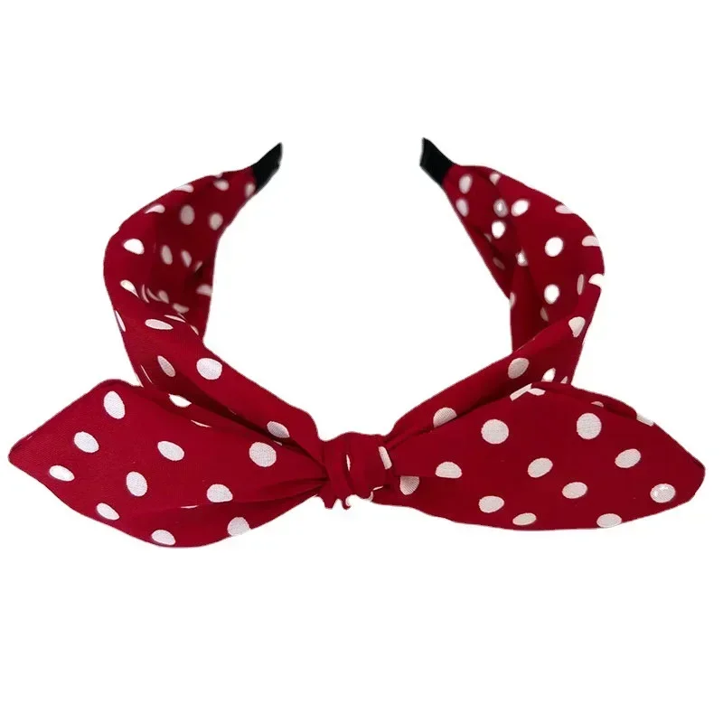 Fashion Hair Accessories Trend Women's Wide Headband Bow Knot Cross Sweet Style Polka Dot Hairband Cute Hoop Headwear