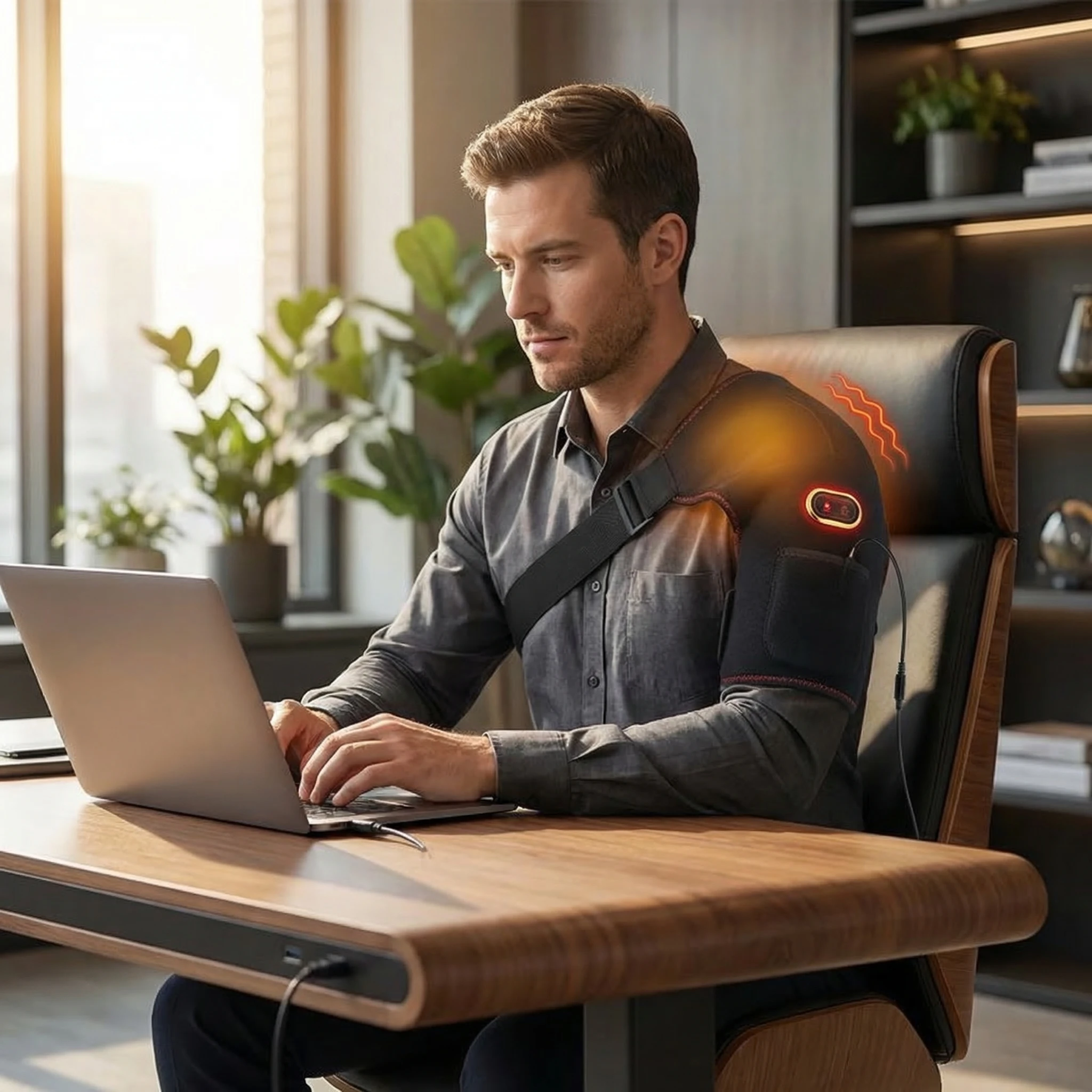 

Portable Shoulder Massage Belt 3 Levels Adjustable Heating Vibration Shoulder Support Brace Wrap Pad Massage Relaxation Cordless