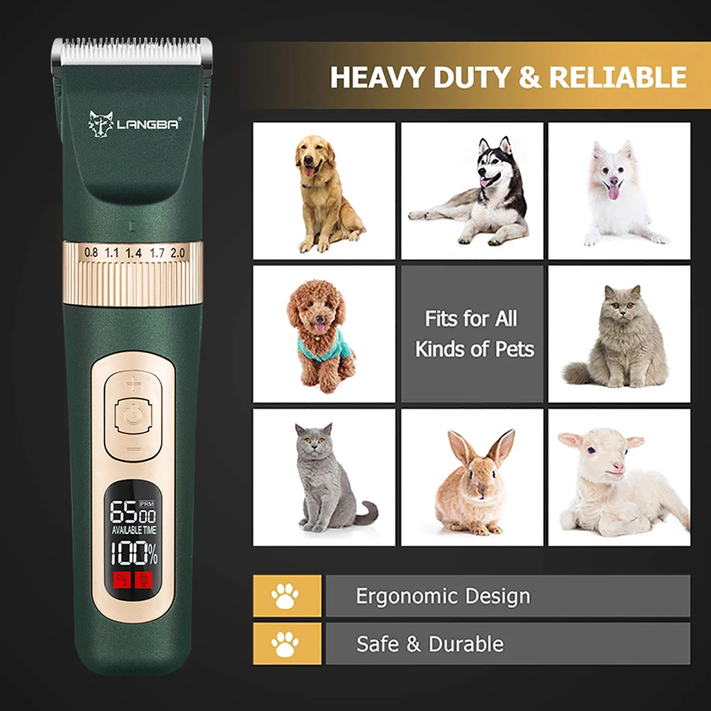 Electrical Dog Clipper Professional Pet Grooming And Care Kit Rechargeable Animals Hair Clipper Cat Hair Trimmer Cutter Machine