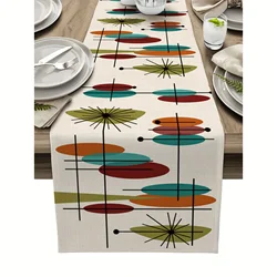 1pc Table Runner Retro Modern Mid Century Table Runner Dresser Table Decor Farmhouse Dining Table Runners Holiday Party Decor