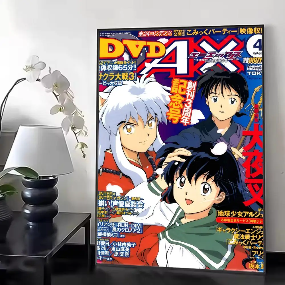 Classic Anime I-inuyasha Poster Chic Aesthetic Self-Stick Wall Poster Bedroom & Dorm Room Decor