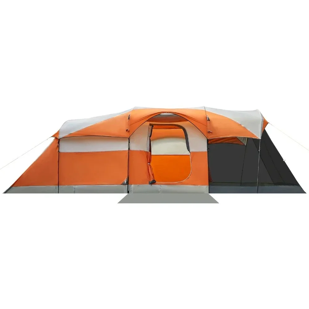 

8 Person Family Camping Tent with Screen Porch, Portable Water Resistant Windproof Cabin Tent with Rainfly, for Family Camping