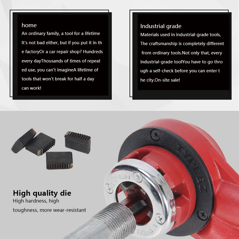 Imagem -04 - Parafuso Durável Threading Machine Máquina de Rosqueamento Manual Tubulação de Água Dobradiça Twist Plate Die Kit Pontos 12 em