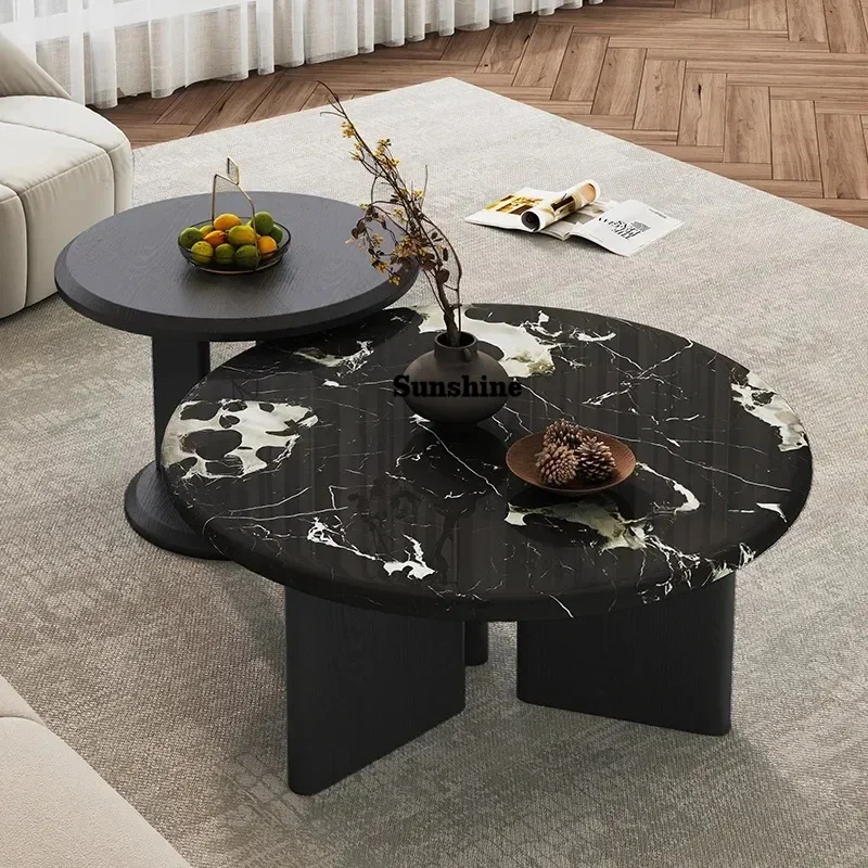 

Nordic Fashion Coffee Table Luxury Bedroom Living Room Round Standing Moving Side Table Writing Mesas Bajas Room Decorations