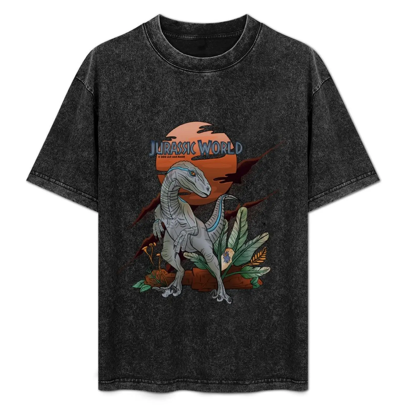 Blue - Velociraptor - Jurassic World T-Shirt custom shirt quick-drying anime shirt Funny t-shirts Men's clothing