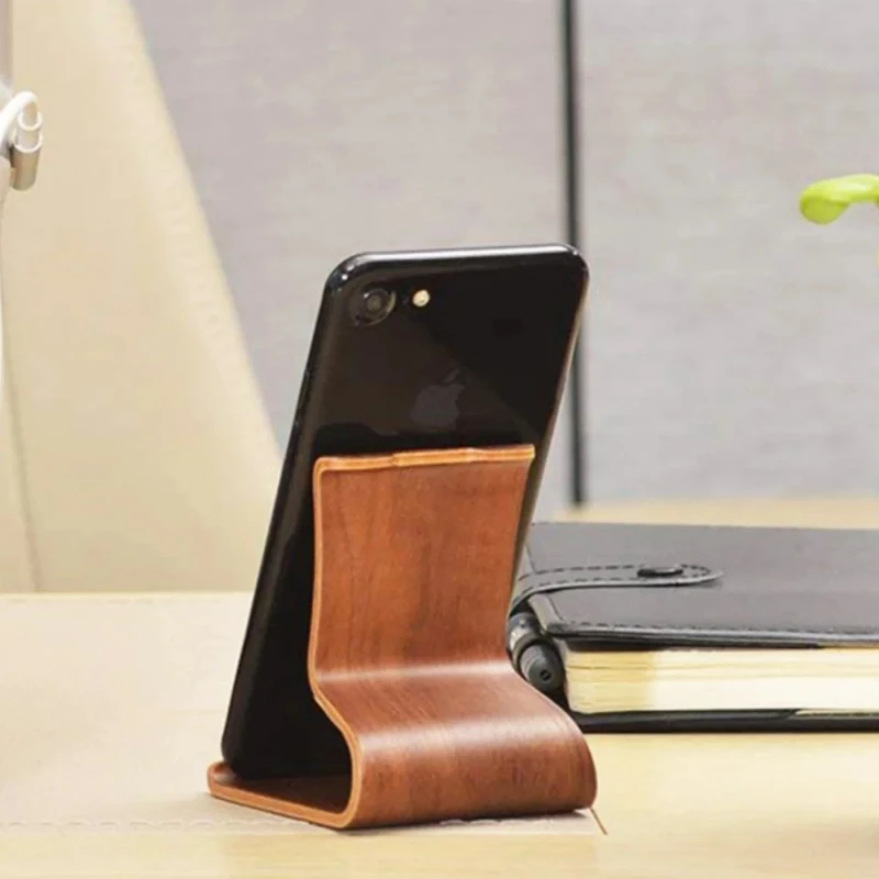 Universal Wooden Tablet and Phone Holder  Desktop Stand for iPhone 11 iPad Devices Made from Walnut and Birch