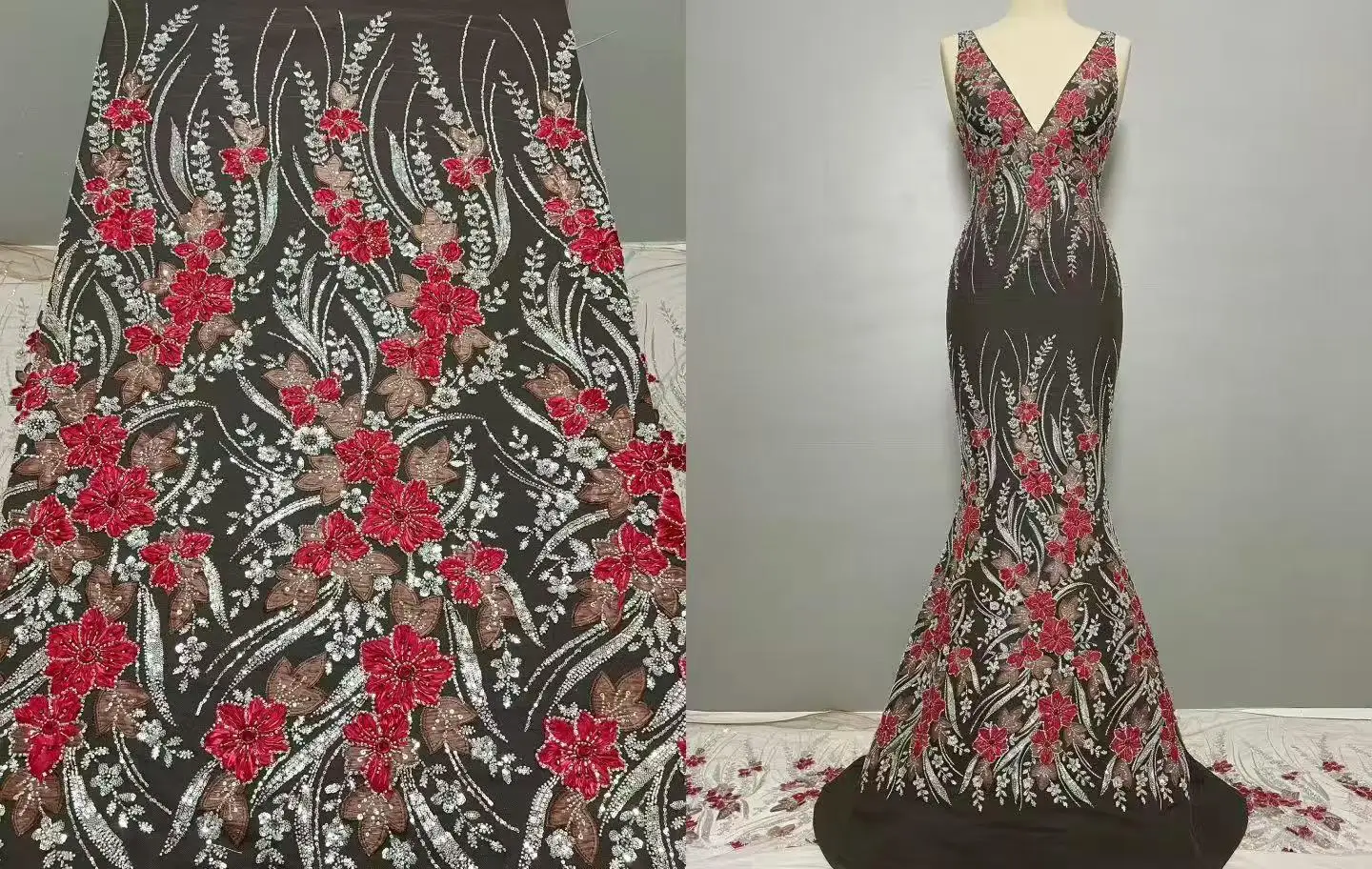 

Tela de encaje africano 2026 de alta calidad 5 yar Highest End Tulle Lace Lurex Embroidery Stoned African French Wedding Mesh F