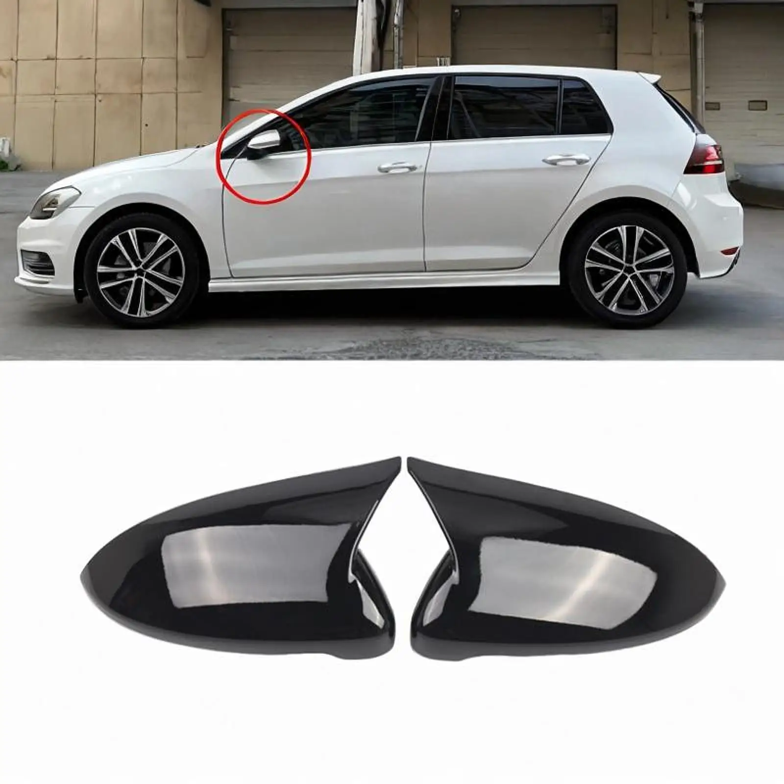 2 قطعة غطاء مرآة الباب قبعات 5G0857537 5G0857538 قطع غيار الشاحنات استبدال اكسسوارات السيارات الخارجية لفولكس واجن جولف MK7